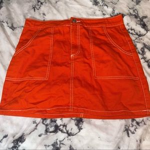 Orange juniors mini skirt